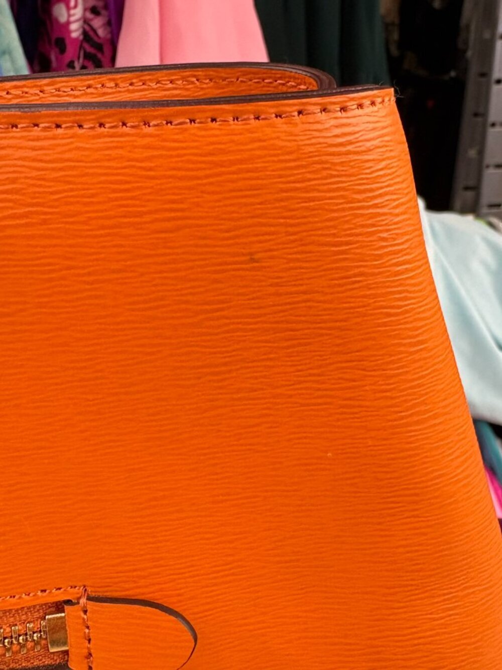 orange Lauren Ralph Lauren Newbury Sabine Satchel - Picture 5 of 14